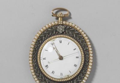 图片[3]-Oval pocket watch inlaid with pearls and jewels, Qing dynasty (1644-1911)-China Archive